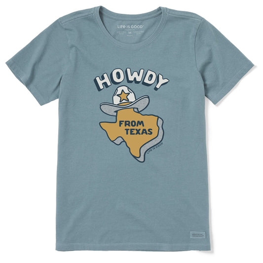 Women's Howdy From Texas Map Short Sleeve Crusher Tee